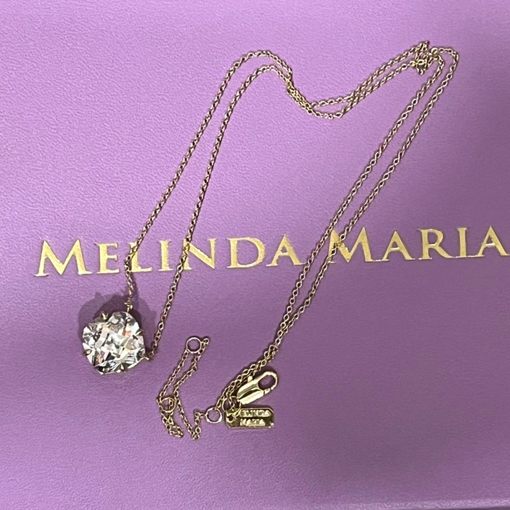 Melinda Maria Gold Necklace with Crystal Pendant